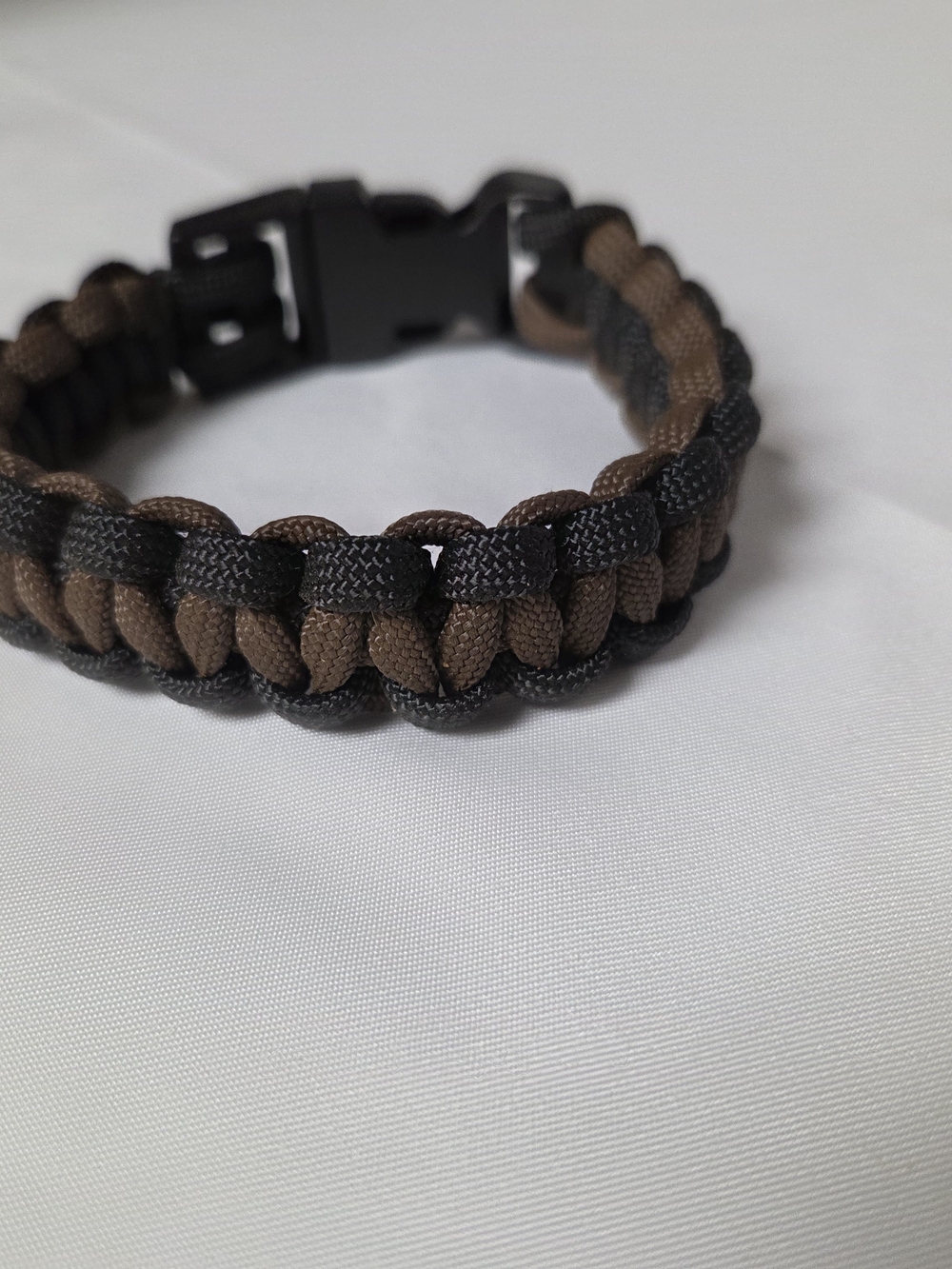 Handmade Brown and Black Paracord Survival Bracelet